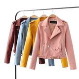 Faux Soft Leather Jacket Women Fashion Zipper