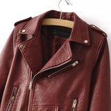 Faux Soft Leather Jacket Women Fashion Zipper