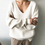 Autumn Winter Women's Sweaters V-Neck