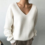 Autumn Winter Women's Sweaters V-Neck