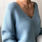 Autumn Winter Women's Sweaters V-Neck