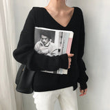 Autumn Winter Women's Sweaters V-Neck