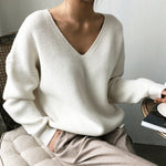 Autumn Winter Women's Sweaters V-Neck