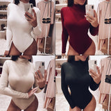 cotton long sleeve women sexy bodysuit