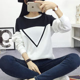 Hoodies Women V Pattern Pullover Sweatshirt