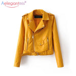 Faux Soft Leather Jacket Women Fashion Zipper