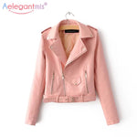 Faux Soft Leather Jacket Women Fashion Zipper