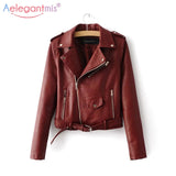 Faux Soft Leather Jacket Women Fashion Zipper