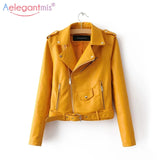 Faux Soft Leather Jacket Women Fashion Zipper