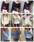 Autumn Winter Women's Sweaters V-Neck