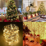 5/20m LED String light Copper Wire Fairy Holiday Lighting Garland Home Christmas Wedding Party Decoration Powered by Battery USB